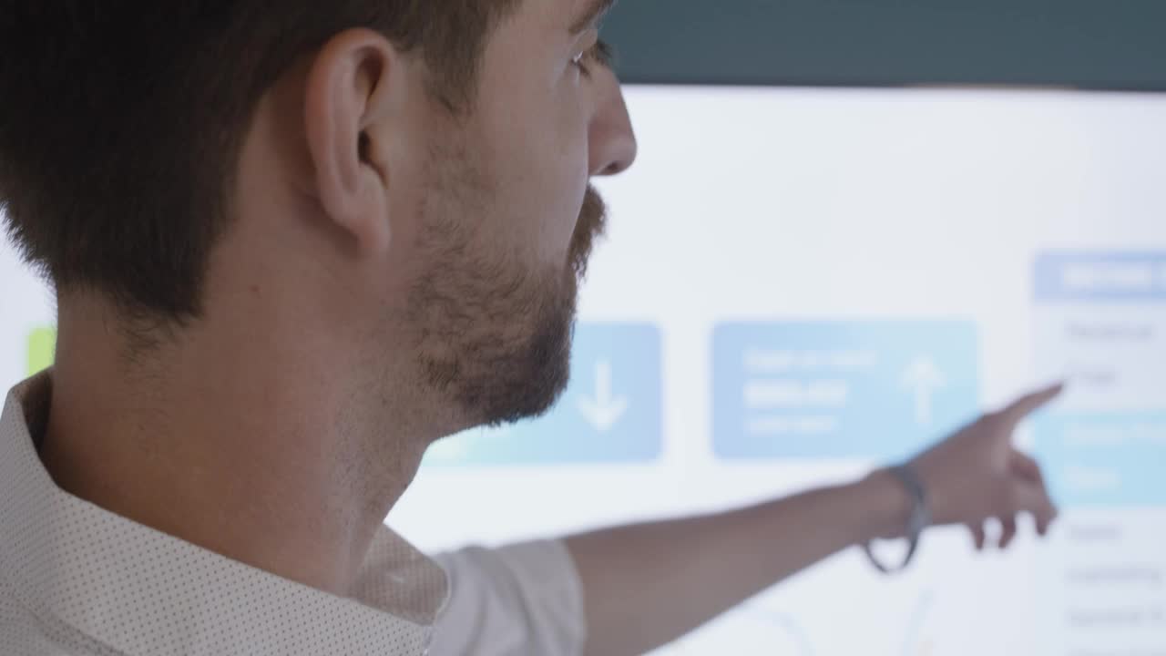 Stock Video Man Exposing From A Screen Animated Wallpaper