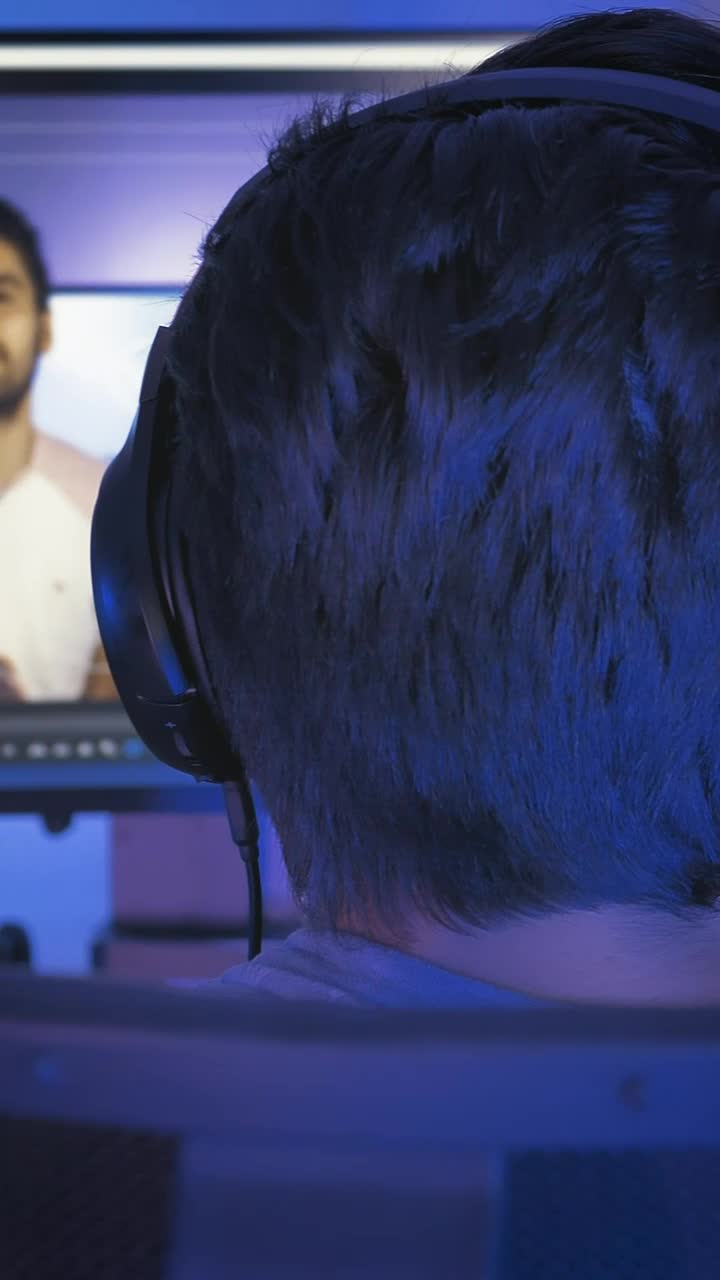 Stock Video Man Editing A Video On His Computer Animated Wallpaper