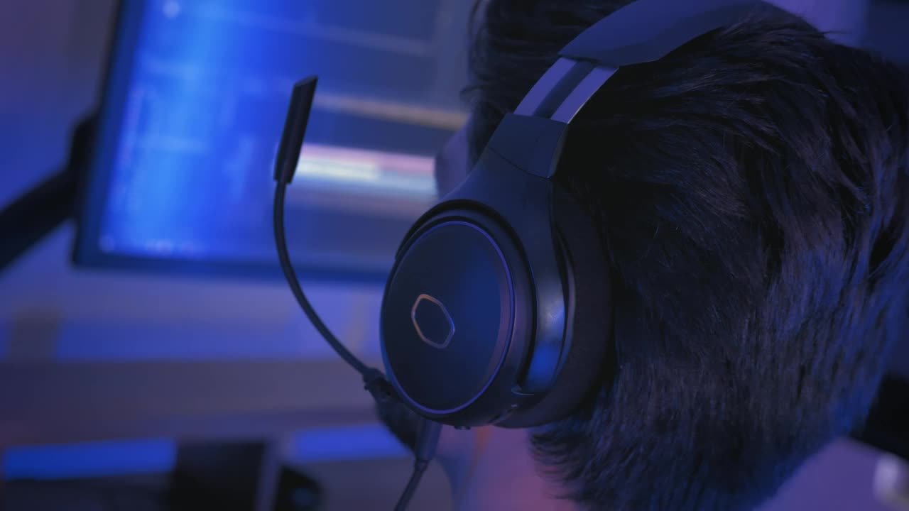 Stock Video Man Editing A Video At A Workstation Animated Wallpaper