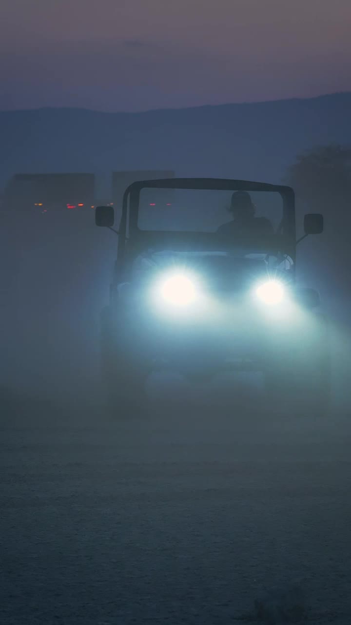 Stock Video Man Driving Down A Dirt Road In A Small Pickup Animated Wallpaper