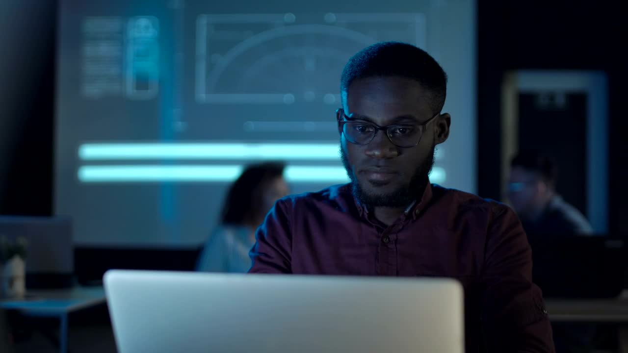 Stock Video Man Drinking Coffee In Front Of The Computer Animated Wallpaper
