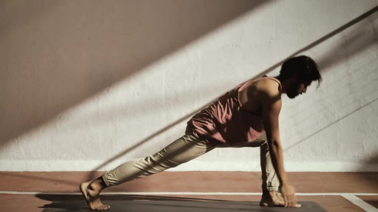 Stock Video Man Doing Yoga Animated Wallpaper