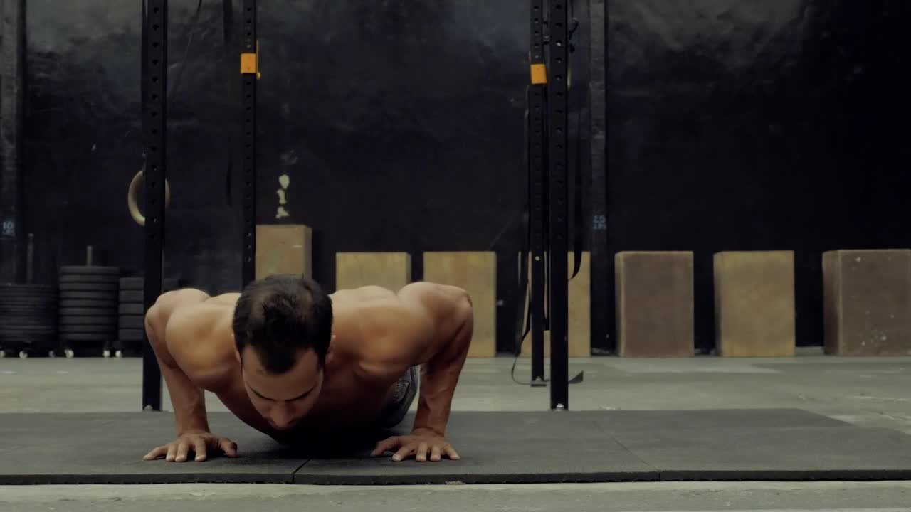 Stock Video Man Doing Push Ups Animated Wallpaper