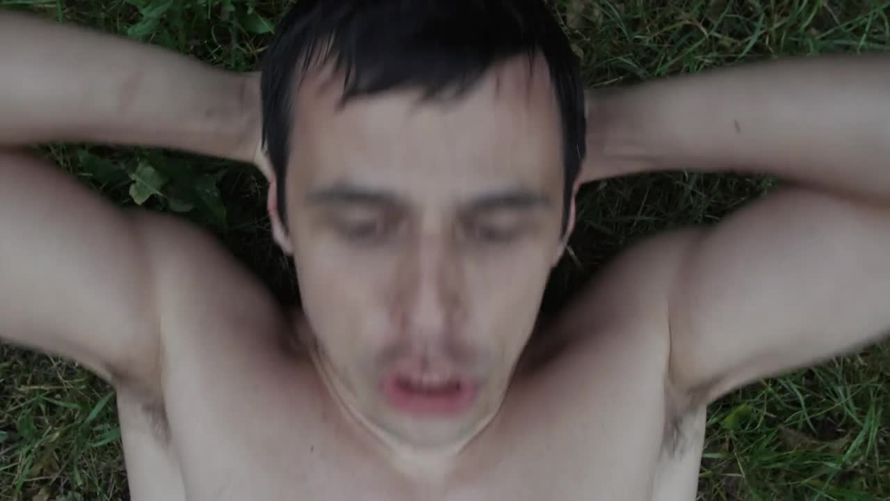 Stock Video Man Doing Abs Exercise Top Shot Animated Wallpaper