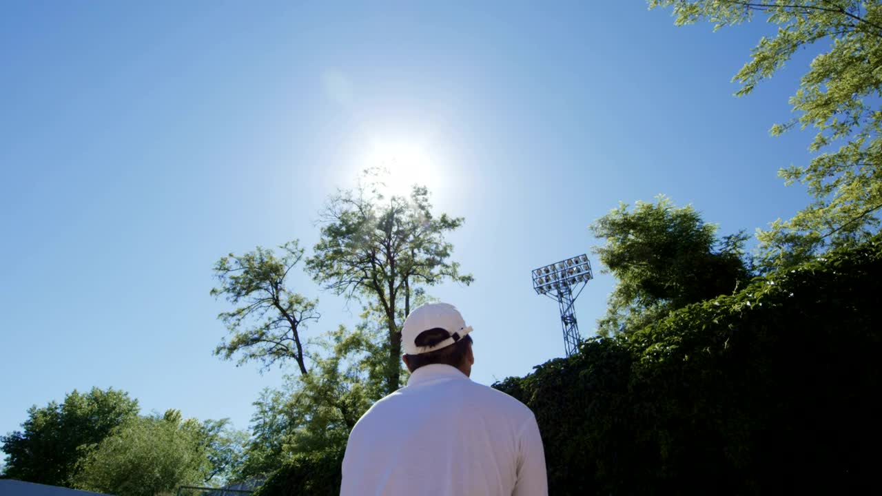 Stock Video Man Doing A Tennis Serving Animated Wallpaper