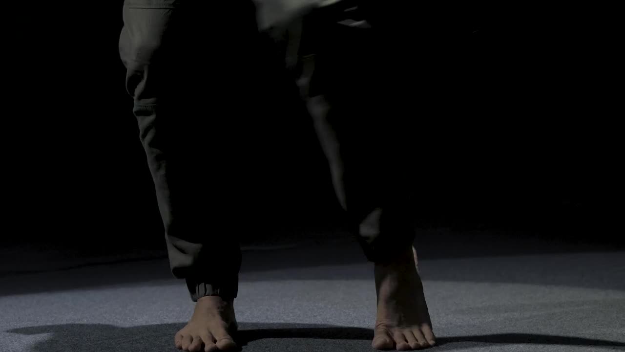 Stock Video Man Dancing Barefoot In The Dark Animated Wallpaper