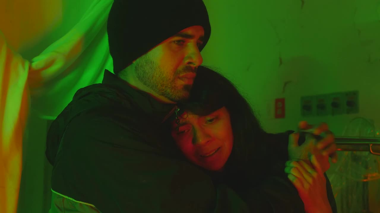 Stock Video Man Comforting A Girl Who Is Crying Loudly Animated Wallpaper