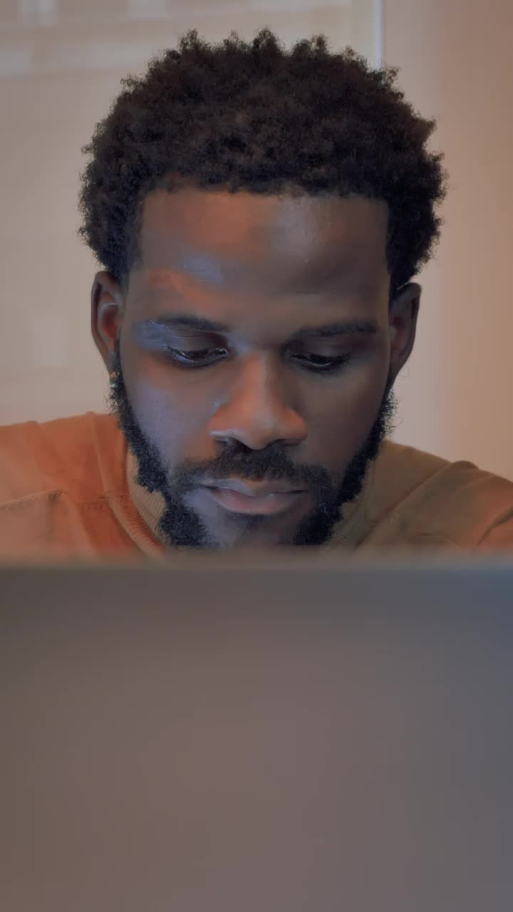 Stock Video Man Closes His Laptop After Work Animated Wallpaper