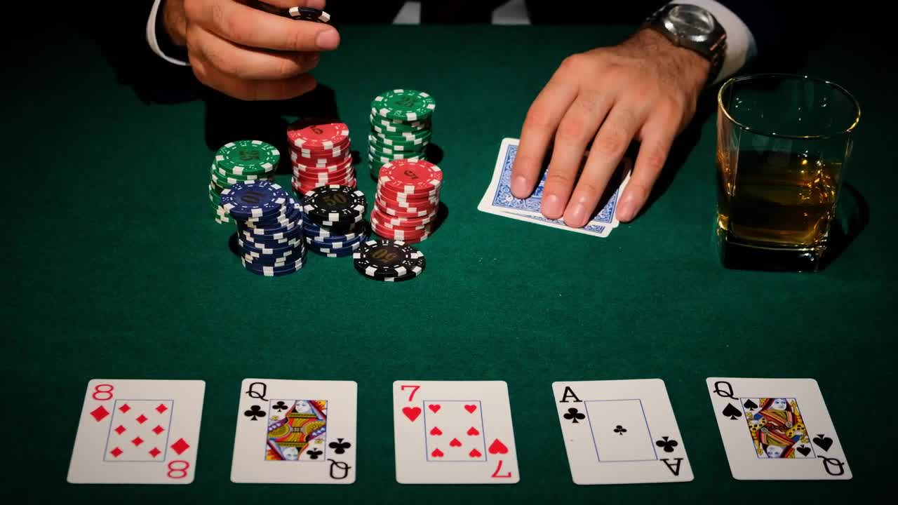 Stock Video Man Betting On Poker Game Animated Wallpaper