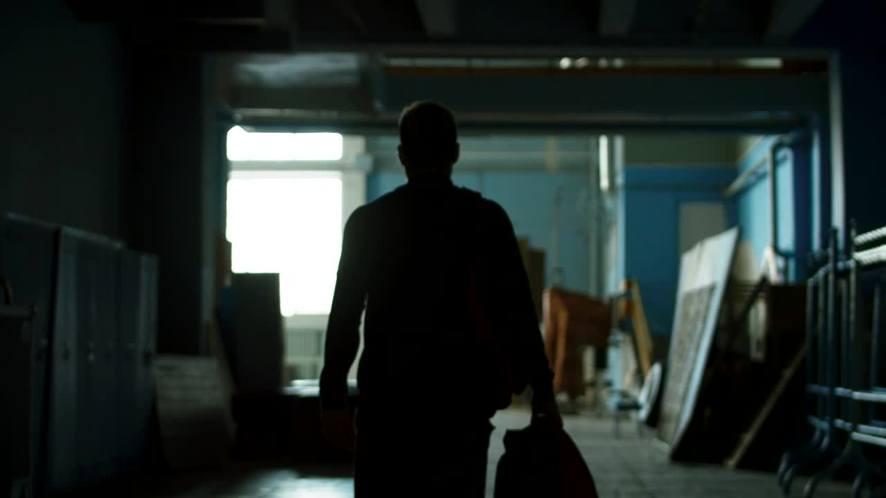 Stock Video Man Arriving To Boxing Gym Animated Wallpaper