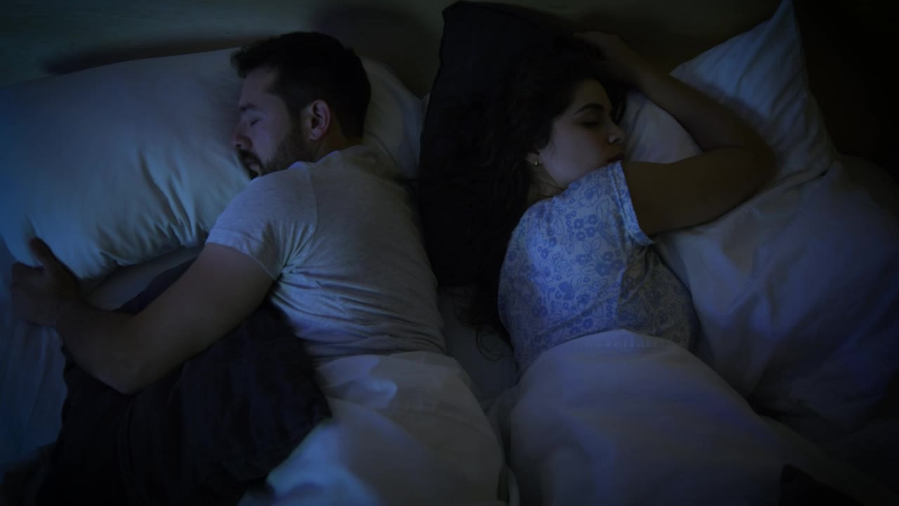 Stock Video Man And Woman Sleeping Together On Their Backs Animated Wallpaper