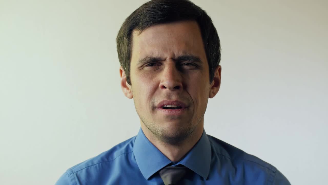 Stock Video Male Office Worker Yawning Portrait Animated Wallpaper