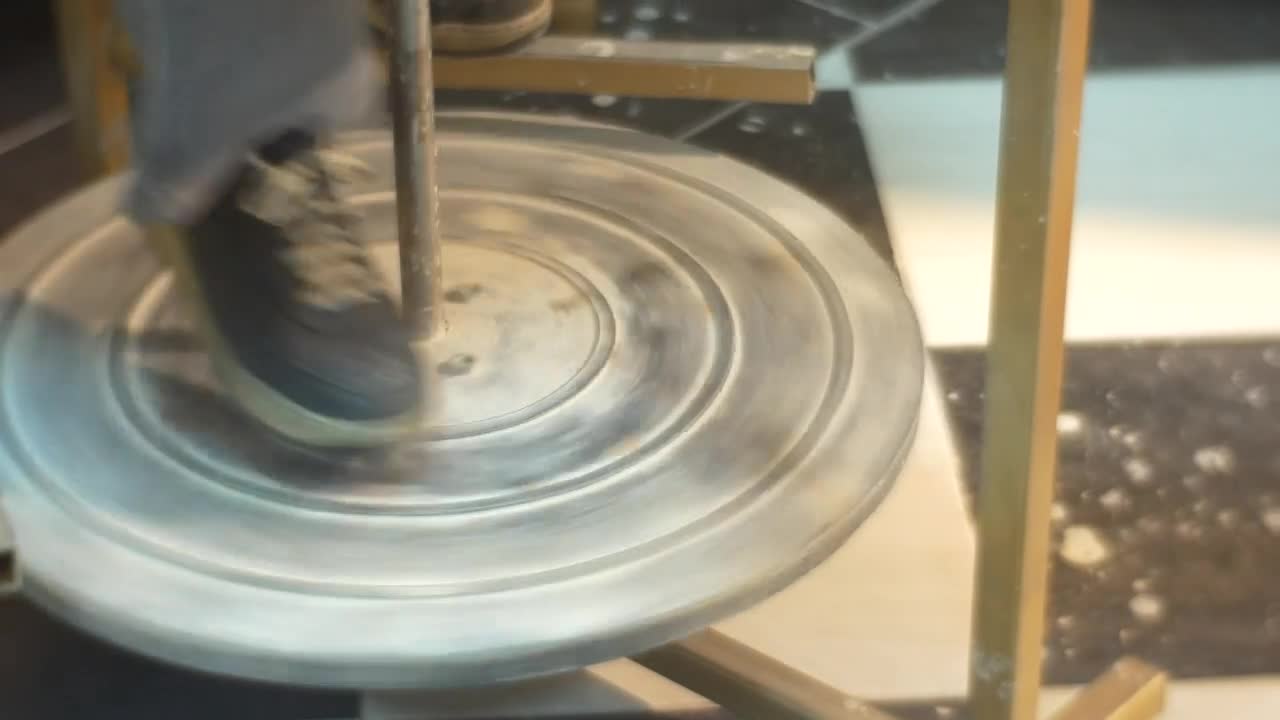 Stock Video Male Feet Rotating The Pottery Wheel Animated Wallpaper