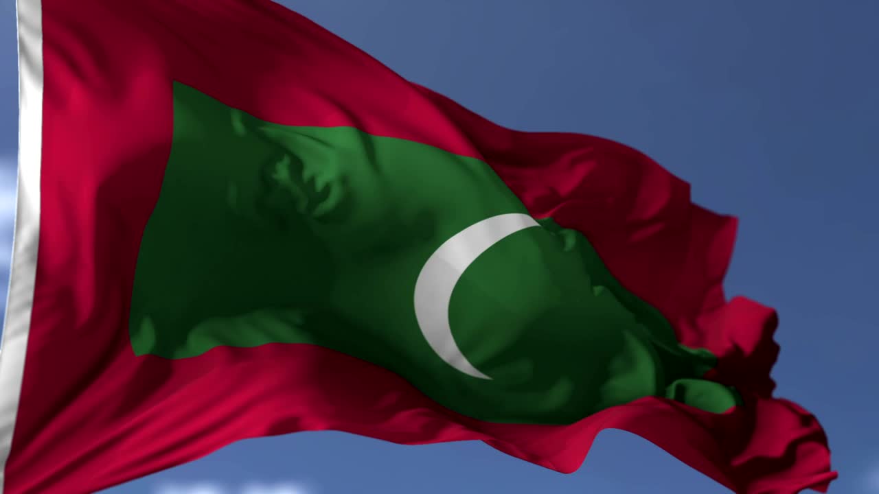 Stock Video Maldives Flag Rippling In Wind Animated Wallpaper