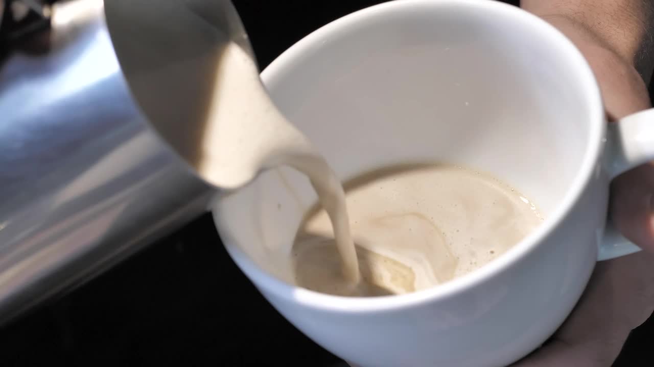 Stock Video Making Coffee With Whipped Cream Animated Wallpaper