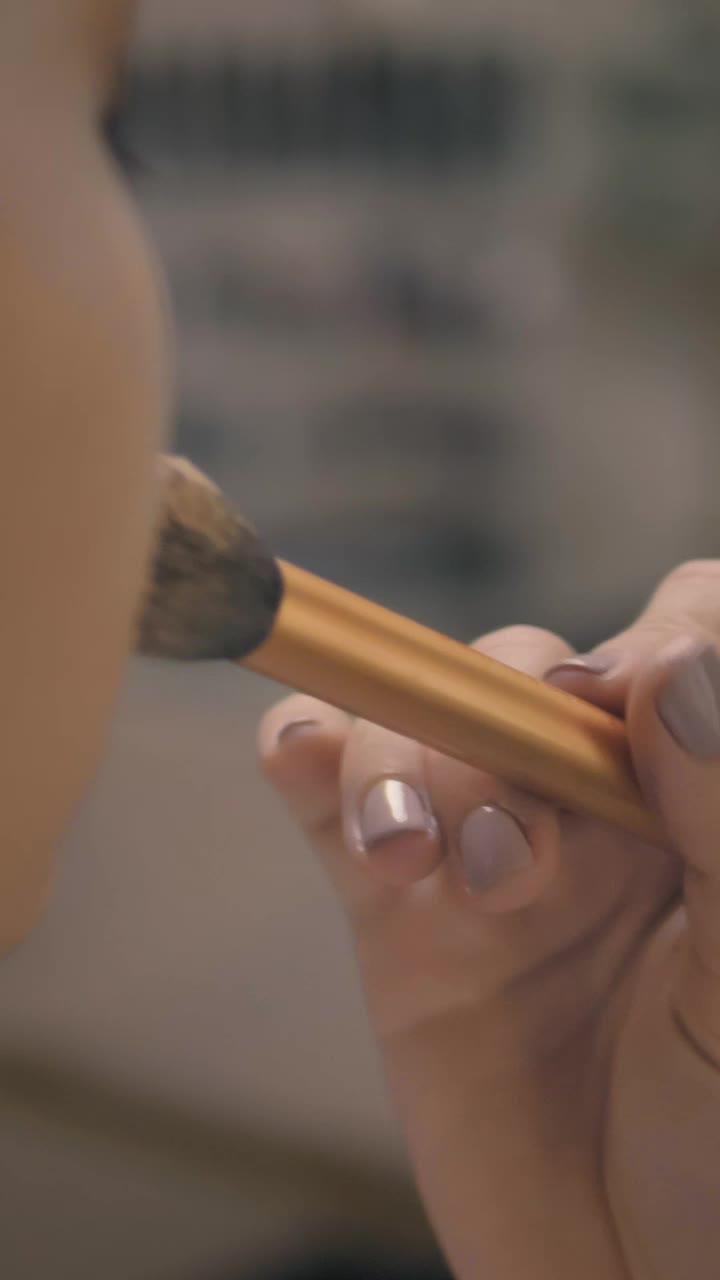 Stock Video Makeup Artist Powdering A Bride Animated Wallpaper