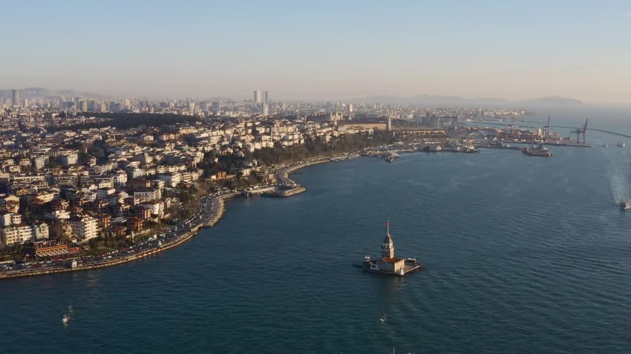 Stock Video Maidens Tower In Istanbul Animated Wallpaper