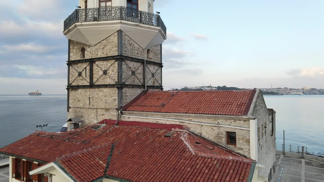 Stock Video Maiden Tower Aerial Zoom Out Shot Animated Wallpaper
