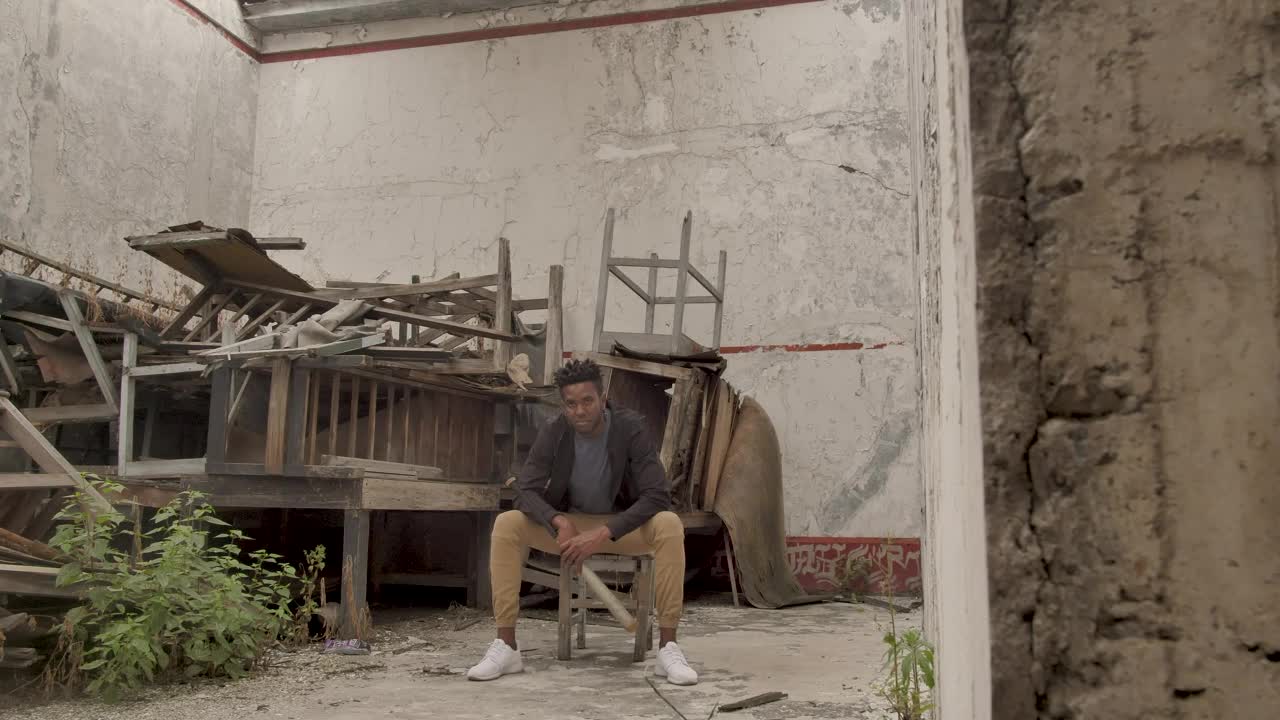 Stock Video Mad Urban Man Holding A Baseball Bat Animated Wallpaper