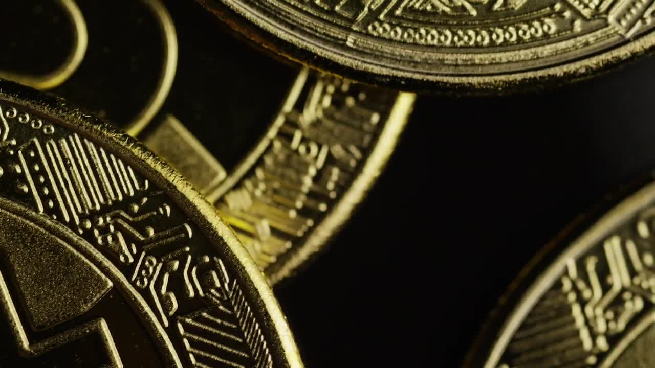 Stock Video Macro Shot Of Gold And Bitcoins Animated Wallpaper