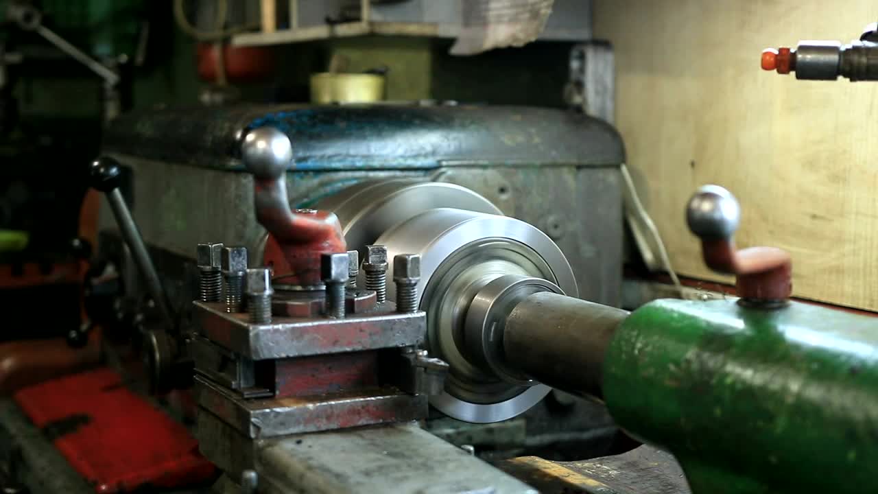 Stock Video Machine Turning In A Workshop Animated Wallpaper
