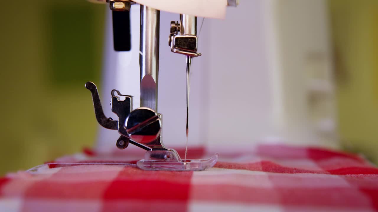 Stock Video Machine Sewing Fabric Animated Wallpaper