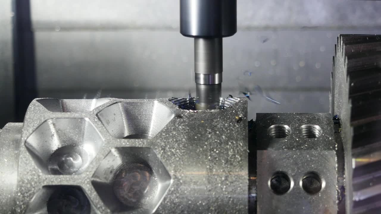 Stock Video Machine Cutting Into Metal Animated Wallpaper