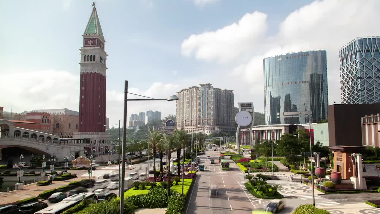 Stock Video Macau Road On A Sunny Day Animated Wallpaper