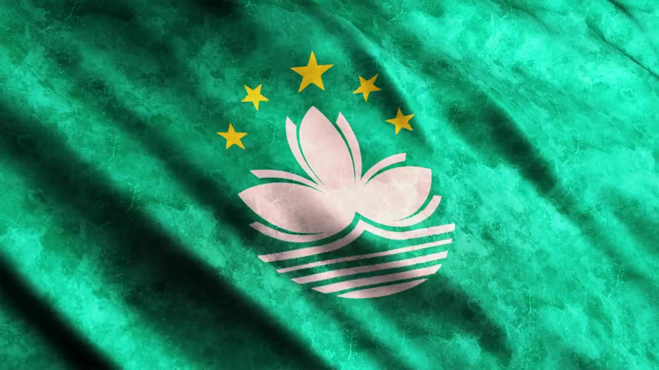 Stock Video Macau Faded Flag In Full Screen Animated Wallpaper