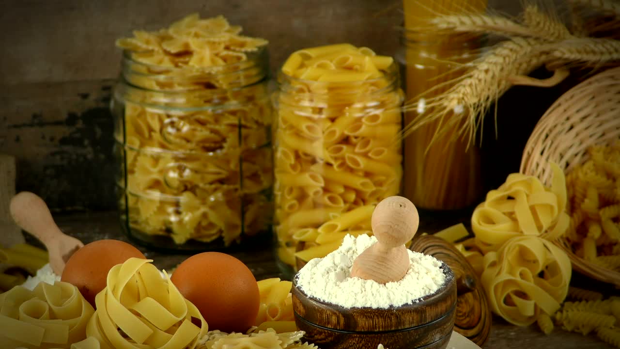 Stock Video Macaroni And Flour Presentation Animated Wallpaper
