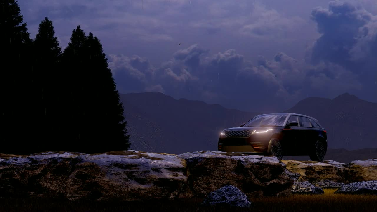 Stock Video Luxury Land Vehicle Render Animated Wallpaper