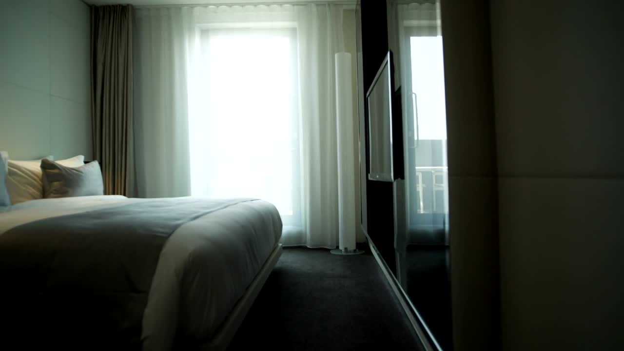 Stock Video Luxury Hotel Room Panning Shot Animated Wallpaper