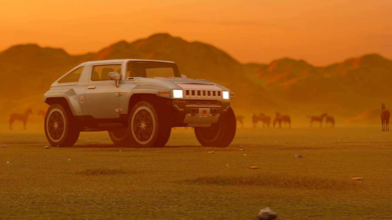 Stock Video Luxury Desert Truck D Animation Animated Wallpaper