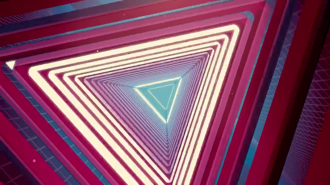 Stock Video Luminous Triangle Tunnel Animated Wallpaper