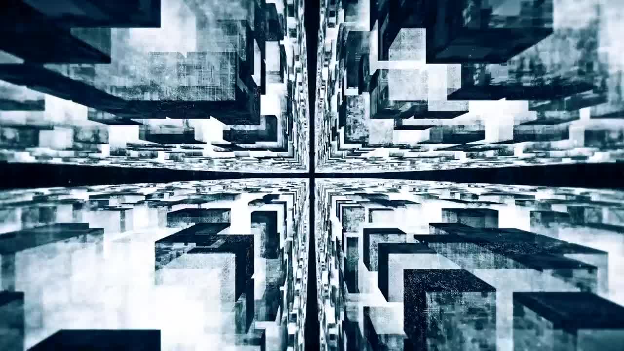 Stock Video Luminous Floating Blocks Loop Video Animated Wallpaper