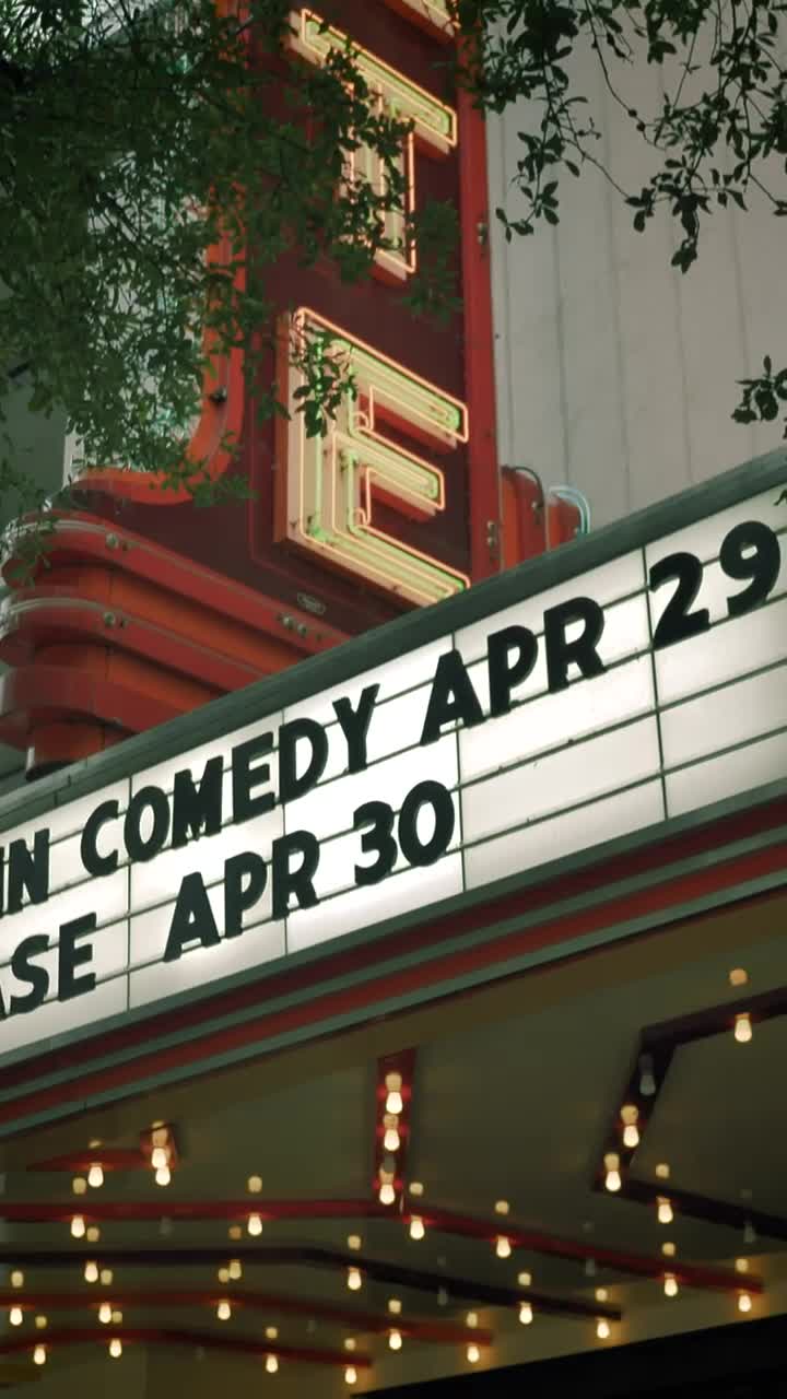 Stock Video Luminous Canopy On The Facade Of A Theater Animated Wallpaper
