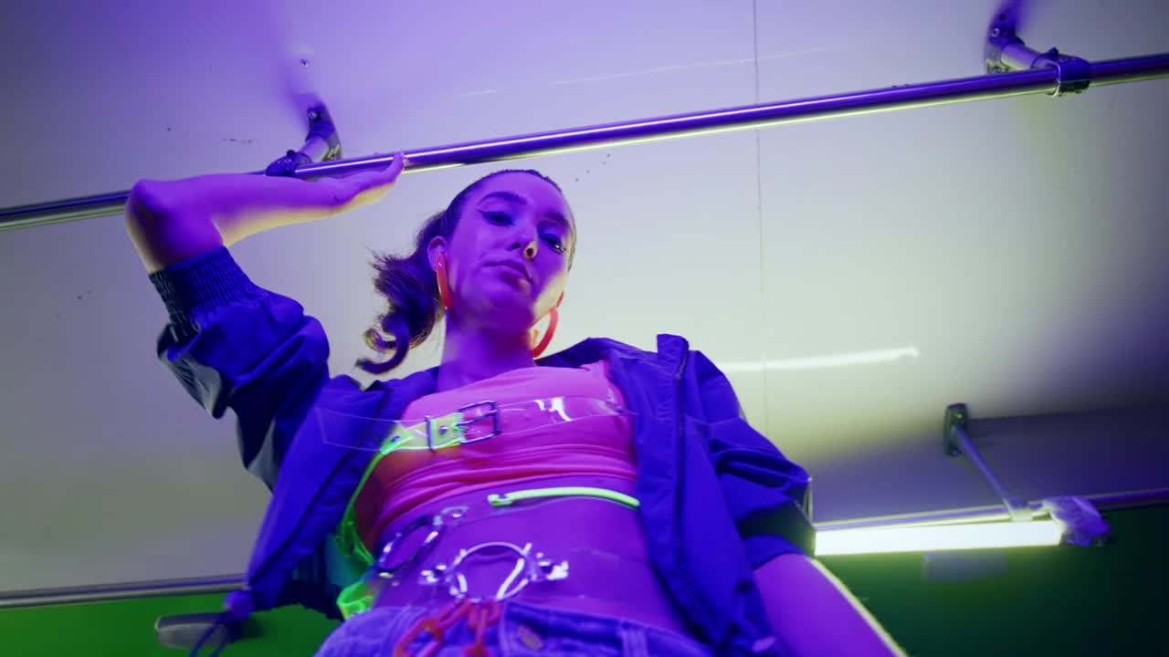 Stock Video Low Portrait Of Urban Fashion Model Animated Wallpaper