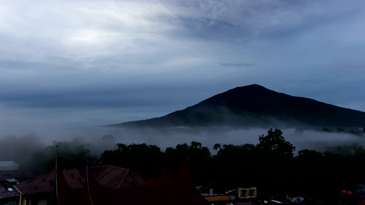 Stock Video Low Fog Between Hills Animated Wallpaper