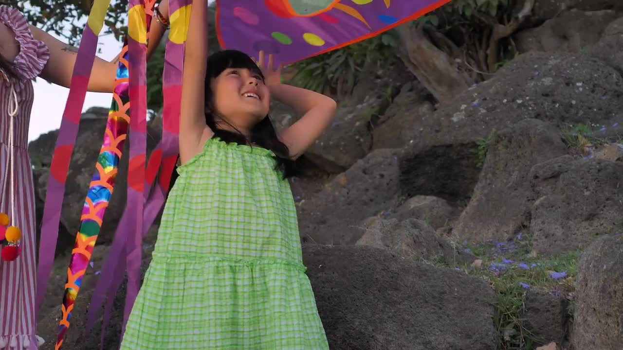 Stock Video Loving Mother Playing With Her Daughter And A Kite Animated Wallpaper
