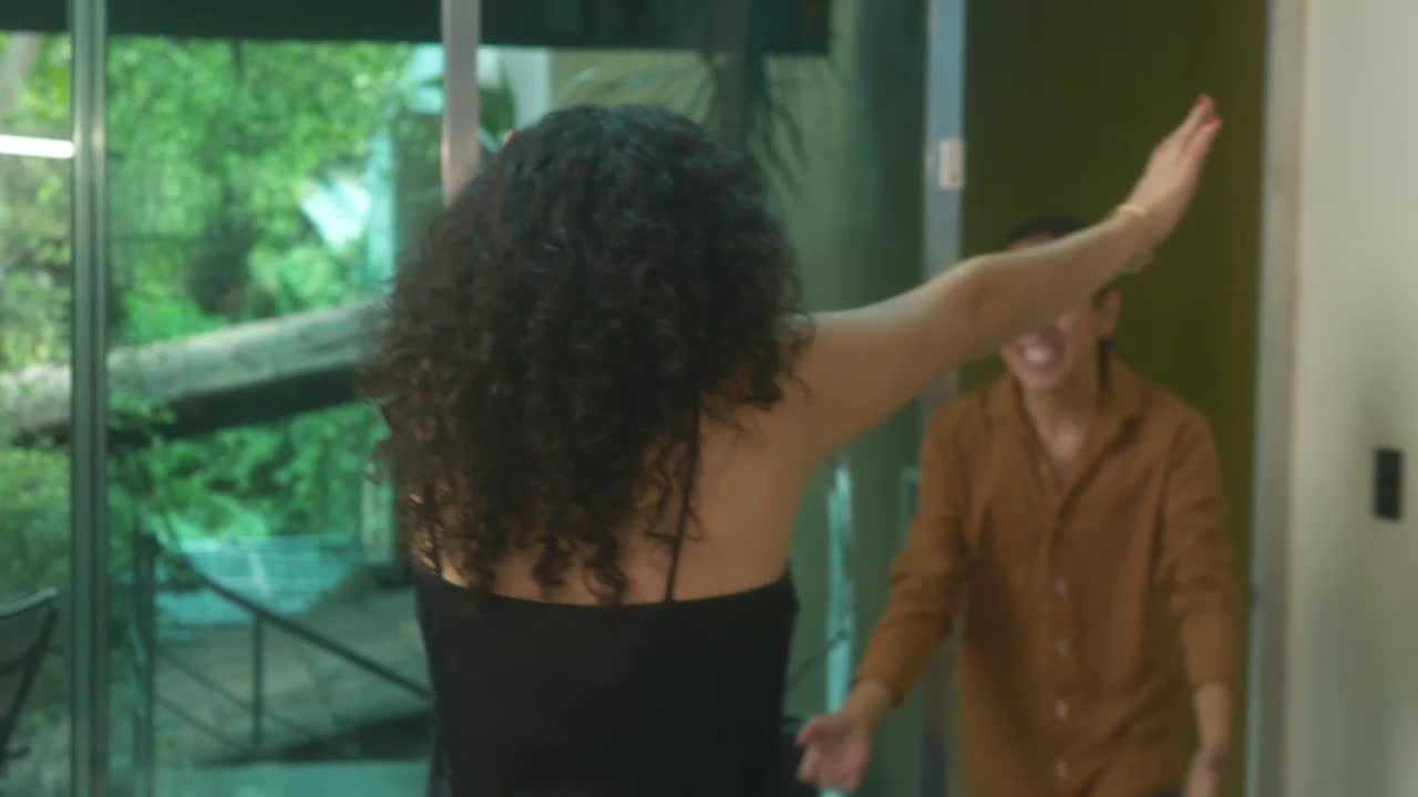 Stock Video Loving Couple Meets And Embraces Animated Wallpaper