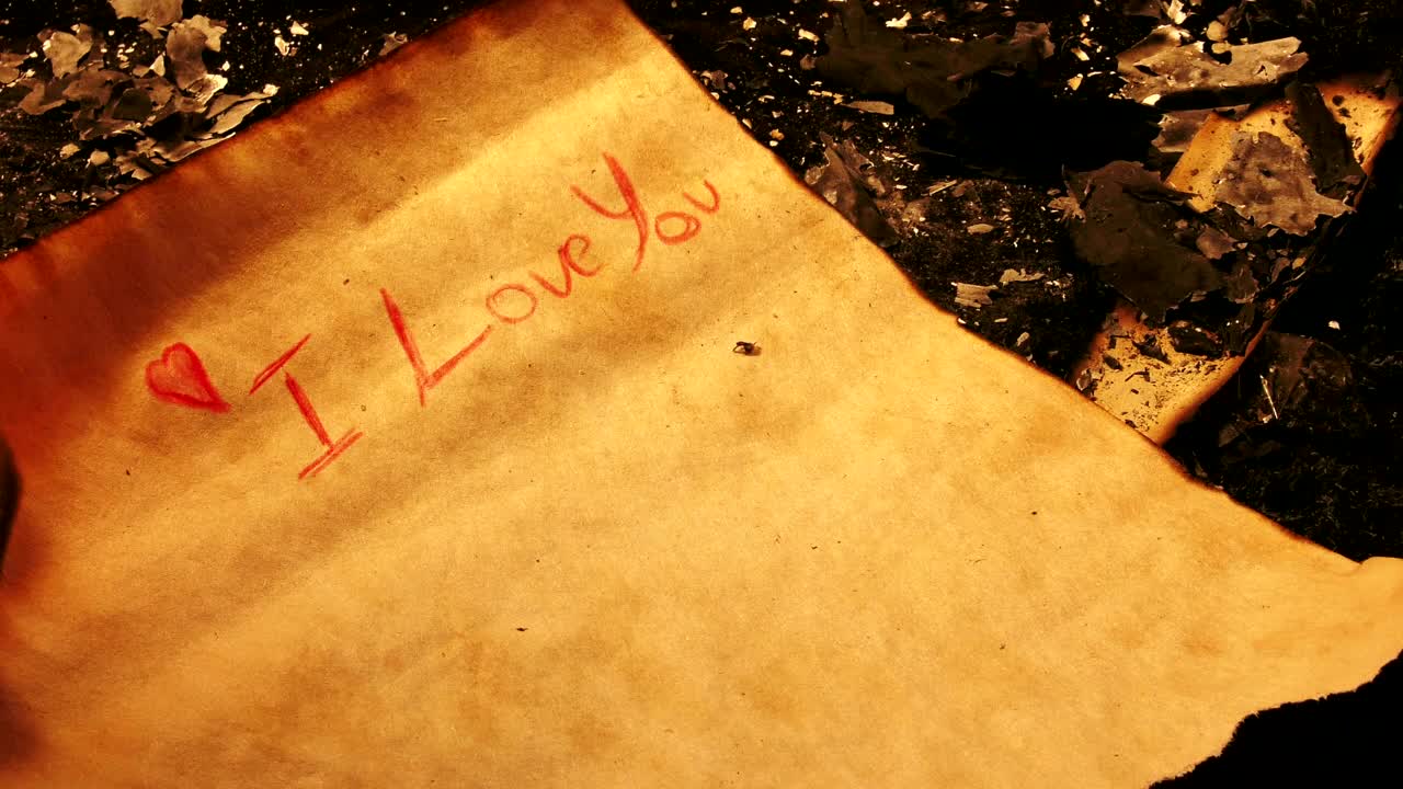 Stock Video Love Letter Burning Animated Wallpaper