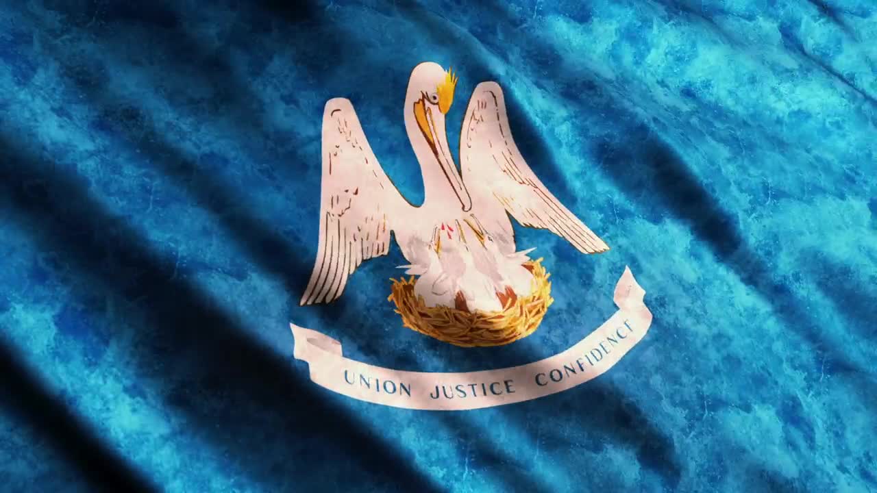 Stock Video Louisiana State Flag D Animation Animated Wallpaper