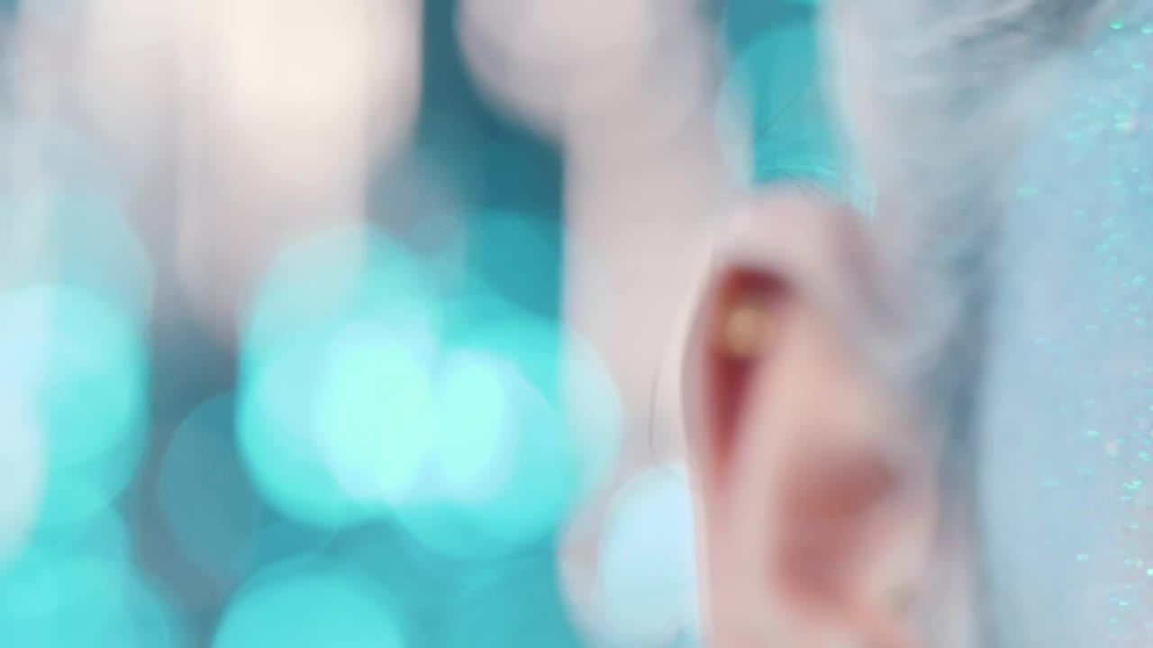 Stock Video Look Of A Woman With Winter Blue Makeup Animated Wallpaper