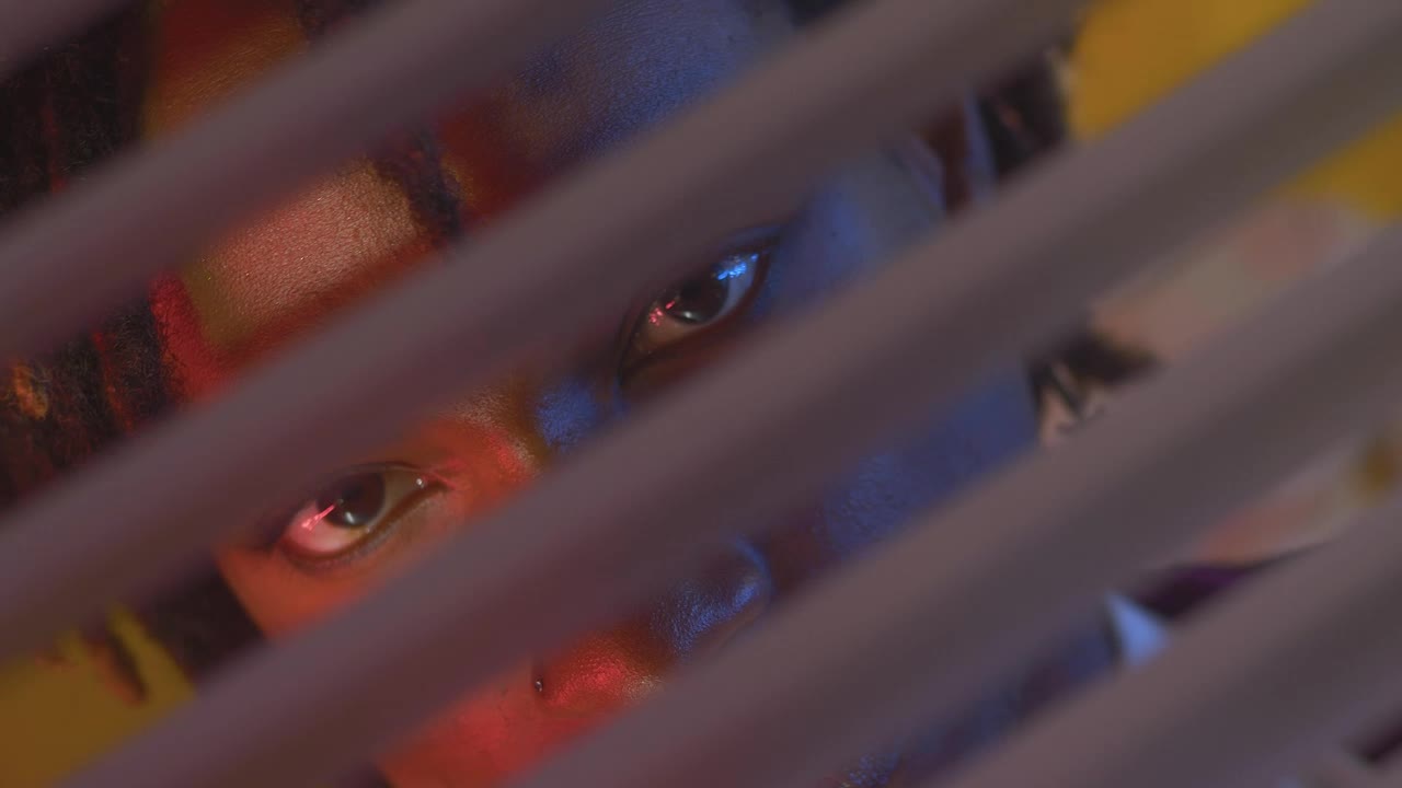 Stock Video Look Of A Man Through The Blind Of A Window Animated Wallpaper