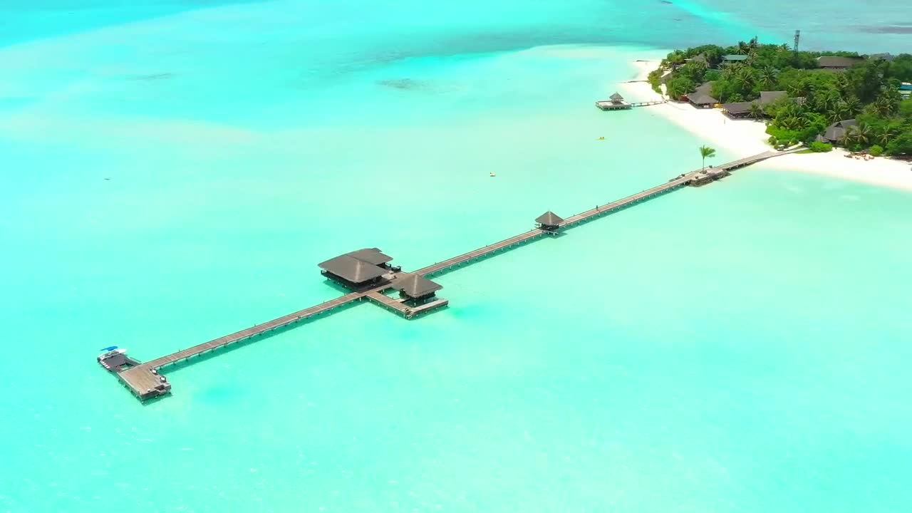 Stock Video Long Pier In The Sea Of An Island Animated Wallpaper