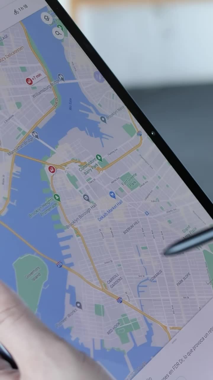 Stock Video Locating An Area On A Digital Map On A Tablet Animated Wallpaper