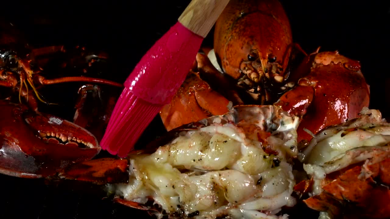 Stock Video Lobster Fired Over Hot Coals Animated Wallpaper