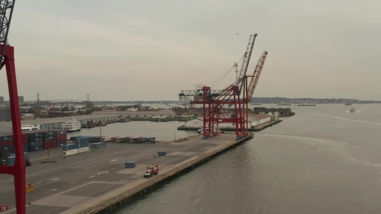 Stock Video Loading Port With Cranes Containers And Ships Animated Wallpaper
