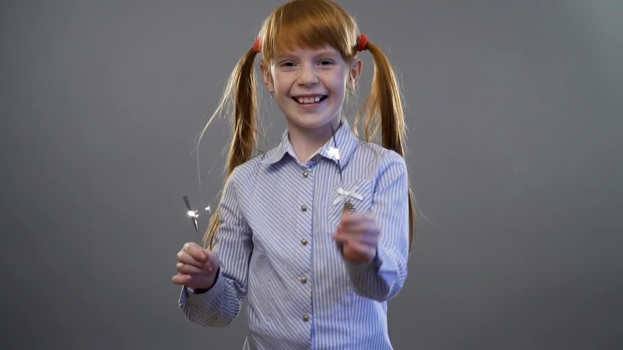 Stock Video Little Girl With Two Sparklers Animated Wallpaper