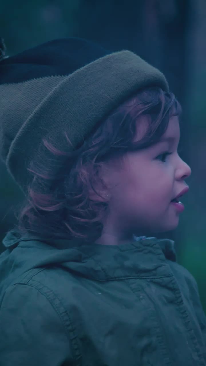 Stock Video Little Girl In Nature With A Marshmallow On A Twig Animated Wallpaper